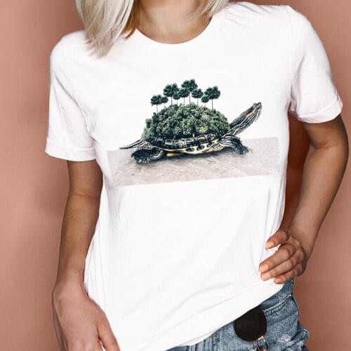 Women Graphic Short Sleeve Fashion 90s Animal Forest Travel Style Cartoon Summer Print Female Clothes Tops Tees Tshirt T-Shirt