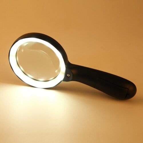 10X Magnifying Glass Handheld Reading Magnifying Glass Lens with 12 LED Illuminated Light for Repairing