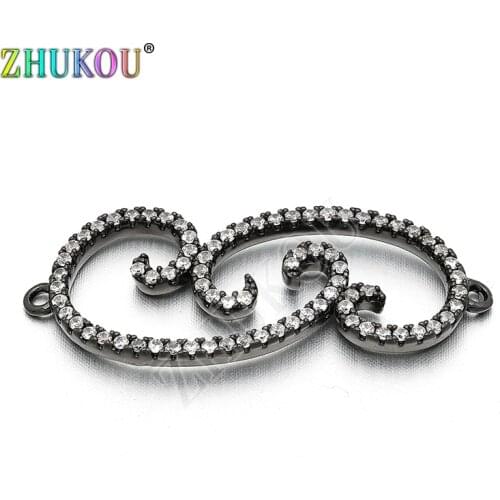 14*33mm Fashion Brass Cubic Zirconia Connectors DIY Women Necklace Pendant Jewelry Accessory Findings, Model: VS21