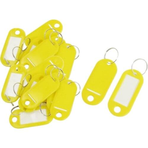 20pcs Key ID Tags Name Card Labels Keyring Keychain Yellow