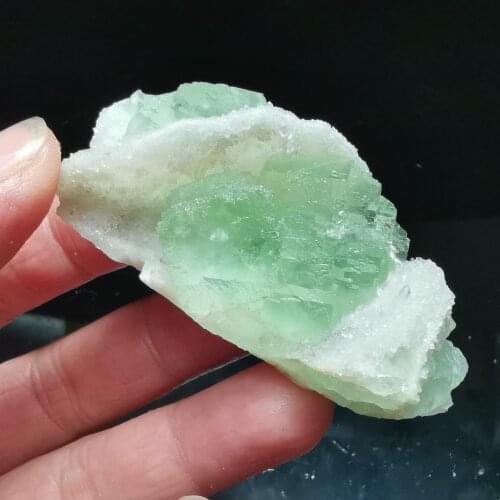 48.4gNatural rare grass green fluorite mineral specimen stone cluster healing crystal stone decoration QUARTZ GEM