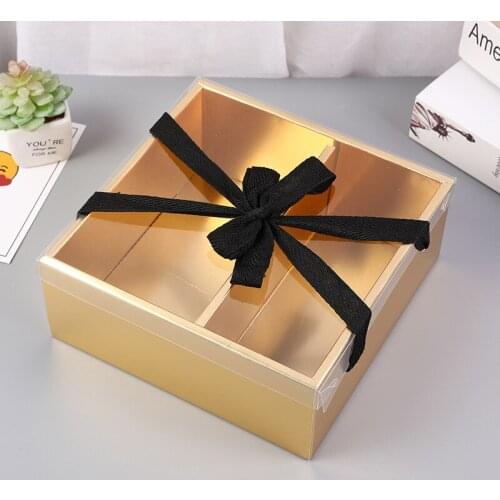 50Pcs/Lot Food Packaging Box Wedding Favors Carton Hand-held Transparent PVC Gift boxes Creative Folding Flower Packaging Box