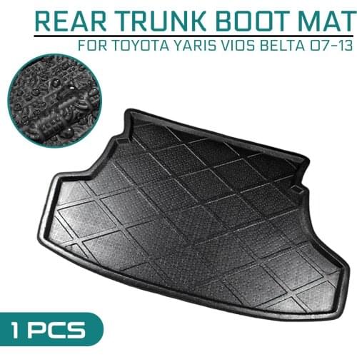 Car Floor Mat Carpet For Toyota Yaris Vios Belta 2007 2008 2009 2010-2013 Rear Trunk Anti-mud Cover