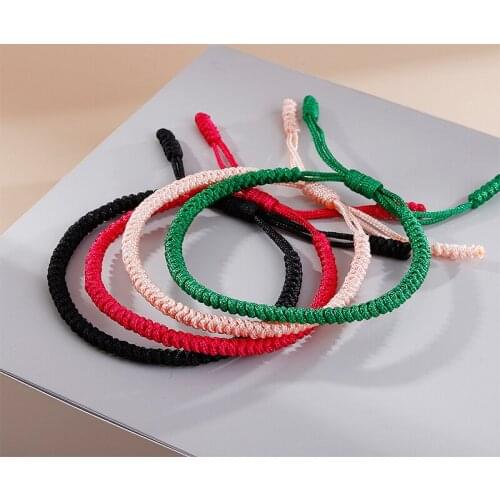 16 Colors Handmade Tibetan Buddhist Lucky Charm Bracelets&Bangles Simple Rope Knot Braided Friendship Bracelet Men Women Jewelry