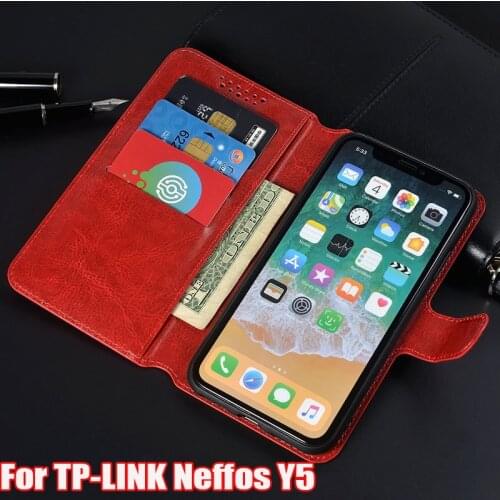 Luxury PU Leather Cover Case For TP-LINK Neffos Y5 TP802A Case Flip Protective Phone Back Cover Bag Capa