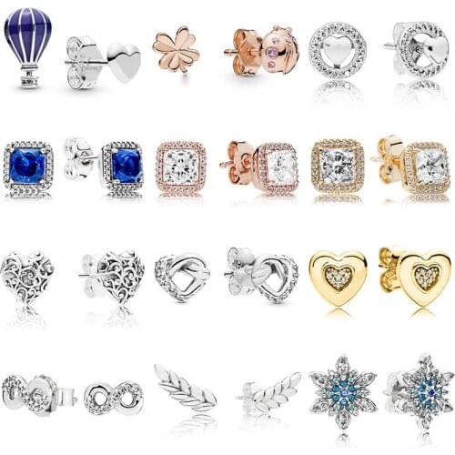 Women Ear Studs Four-leaf Clover Ladybird Knotted Heart Timeless Elegance Crystal Earring For Women Wedding Gift Fashion Jewelry