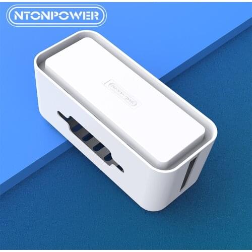 NTONPOWER Cable Storage Box with Holder Anti Dust Cable Management Box Hard Plastic Power Strip Storage Box for Home Office