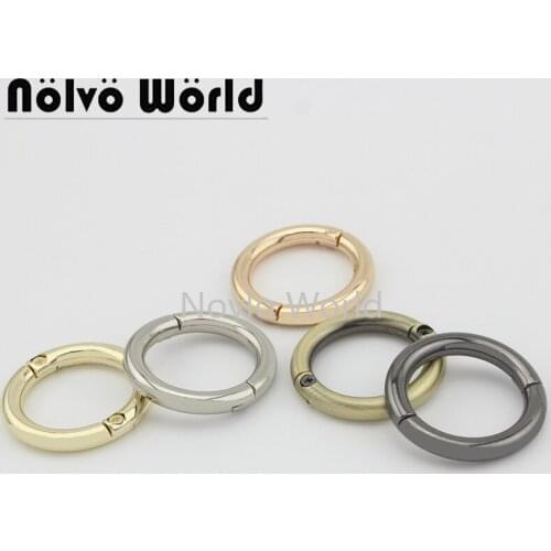 Nolvo World 5-20-100pcs 5 colors inner 25mm 1" metal O ring opened circle handbags purse detachable screws ring