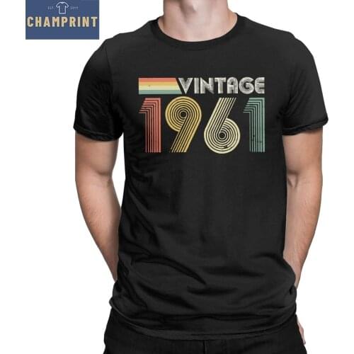 Men T-Shirt Vintage 1961 60th Birthday Gift 2019 Fashion Cotton Tee Shirt Short Sleeve 60 Years Old T Shirt Clothes New Arrival