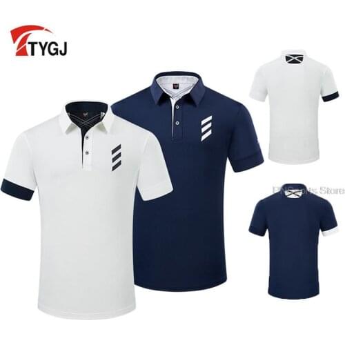 Golf Apparel Mens Short Sleeve Golf T-Shirts Male Breathable Quick Drying Shirt Sweat Wicking T-Shirt Sports Jersey Casual Tops