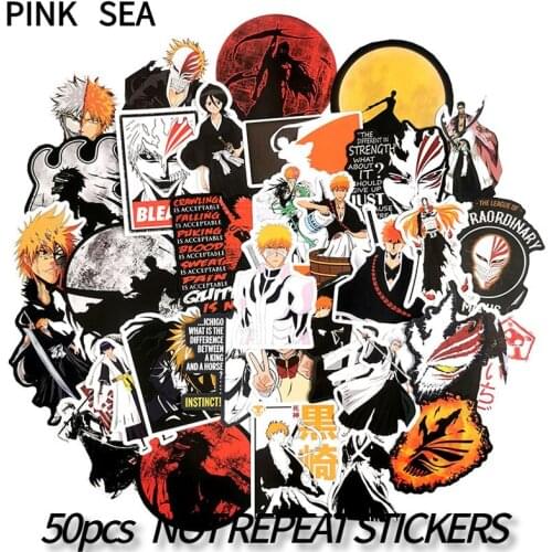 10/30/50Pcs/set Japanese Anime BLEACH Stickers For Guitar DIY TOY Bicycle Motorcycle Car Skateboard Snowboard Laptop Luggage