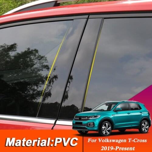 Stickers For Volkswagen T-Cross Taigun 2019-2020 Car Styling Car Window Trim Sticker Middle Column Stickers External Accessories