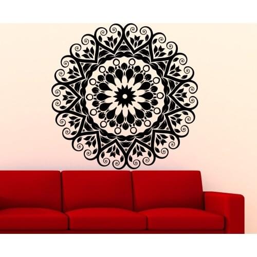 Yoga Meditation Wall Stickers for Living Room Lotus Mandala Wall Decal Bedroom Wall Tattoo Vinyl Murals Stickers Muraux S-528