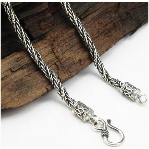 Real 925 Silver Necklace Handcrafted Vintage Sterling Silver Necklace Pure Silver Necklace