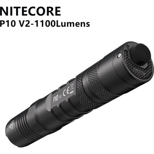 NITECORE P10 V2 Tactical Flashlight 1100 lumens Hard Light Portable Waterproof Instantaneous Flash Rechargeable Flashlight