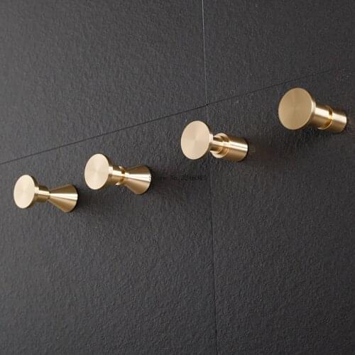 Nordic light luxury brass hooks entrance hall entrance hook wall decoration wall hanging metal copper hook single hook