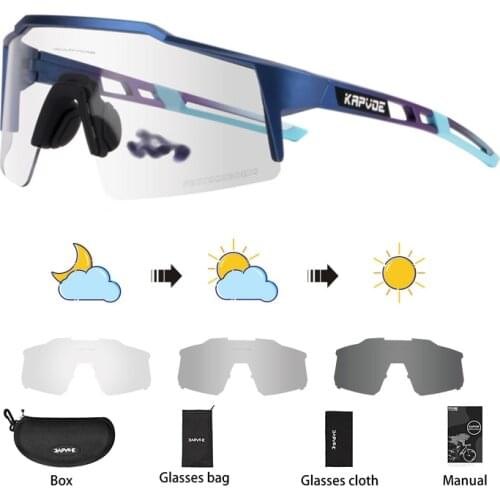 Kapvoe 2021 New Photochromic Cycling Sunglasses Men Women Sports MTB Bicycle Glasses Bike Goggles Riding Discoloration Eyewear
