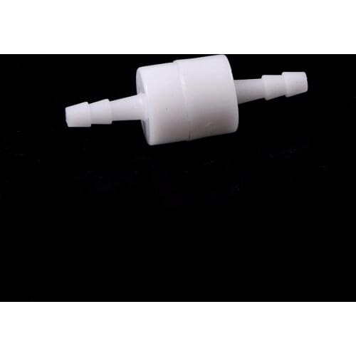 1PCS Plastic One Way Inline Check Valve Fuel Gas Liquid Water White 4mm