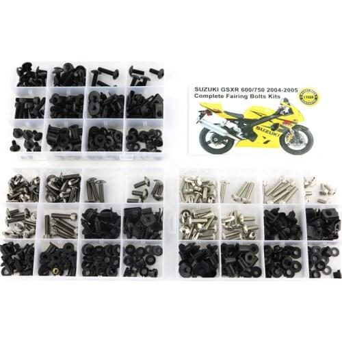 Fit For Suzuki GSX-R600 GSXR 600 750 2004 2005 Complete Full Fairing Bolts Kit Speed Nuts Side Covering Screws Steel