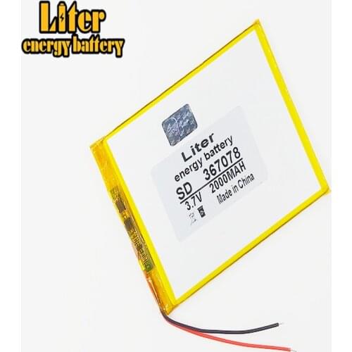 Polymer lithium ion battery 2000MAH 3.7V 367078 357080 can be customized wholesale CE FCC ROHS MSDS quality certification