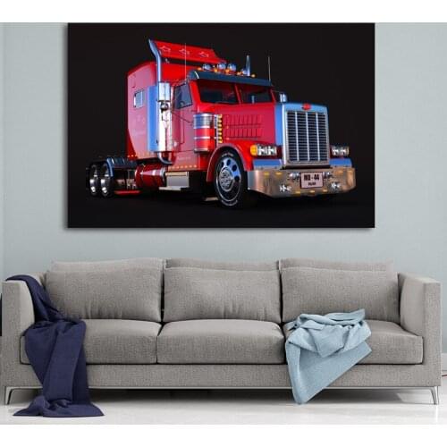 Turning Car Peterbilts Big Truck Vehicle Picture Canvas Paintings Posters Wall Art Prints for Living Room Decor