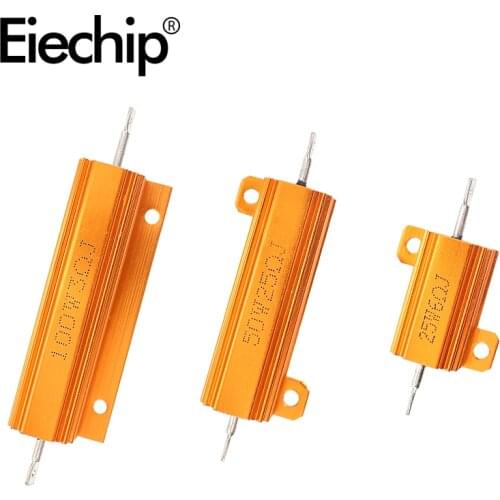 2pcs Load Resistor 50W Power Metal Shell Case Wirewound Resistor LED Decoder 6ohm 8ohm 10ohm 12ohm for Brake Turn Signal Light