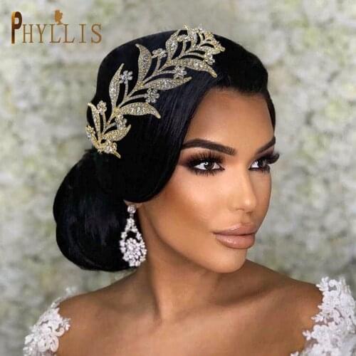 A25 Bridal Hair Accessories Crystal Wedding Hair Jewelry Women Tiara Zircon Bride Headpieces Fashion Bridal Hair Ornaments
