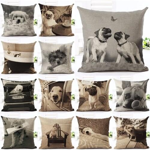 French Bulldog Printed Cushion Cover Angel Bull Terrier Home Decorative Sofa Car Chair Throw Pillow Case Almofadas Cojines