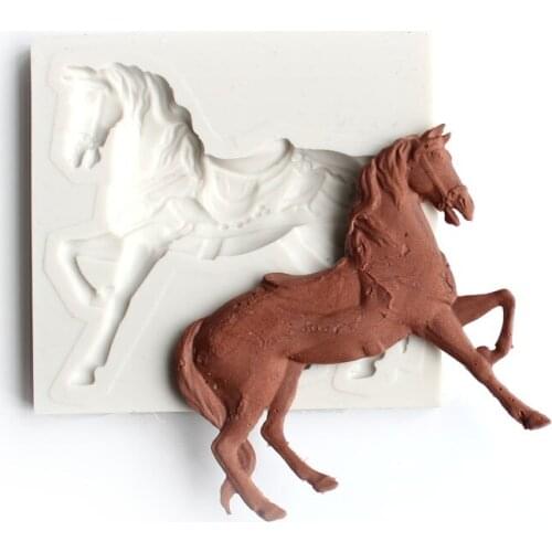 Fondant Cake Silicone Chocolate Mould Cake Decoration Candy Biscuits Molds Baking Tools Horse