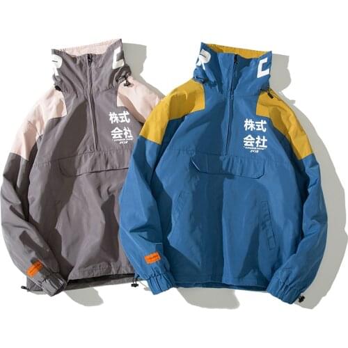 QSuper Spring&Autumn Men Sweatshirts Japanese Style Fashion Mens Clothing High Quality Casual Windproof Pockets Man Sweatshirt