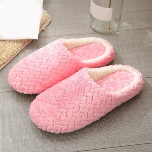 Ladies Flat Slippers Winter Warm Shoes Soft Bottom Ladies Home Slippers Large Size Plush Non Slip Indoor Slippers