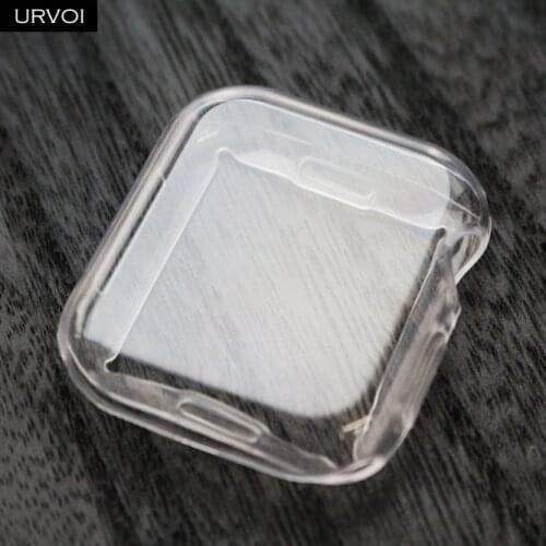URVOI Full TPU case for apple watch series 6 SE 5 4 3 2 cover screen protector for iWatch 40 44mm Transparent Ultra-thin case