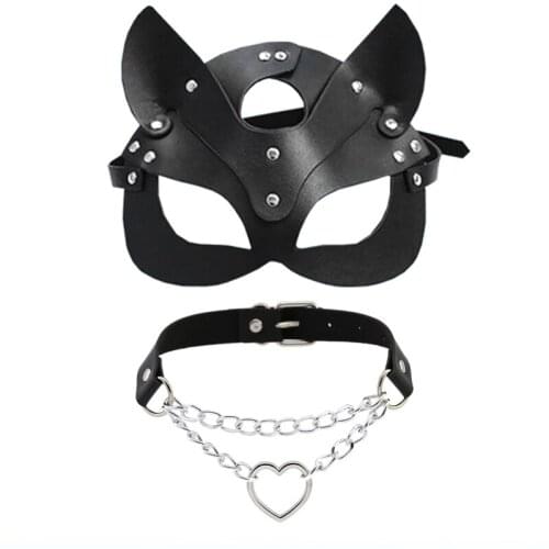 Lady mask personality fashion peach beloved collar necklace street pat chain hanging heart-shaped neck band choker collarbone ch