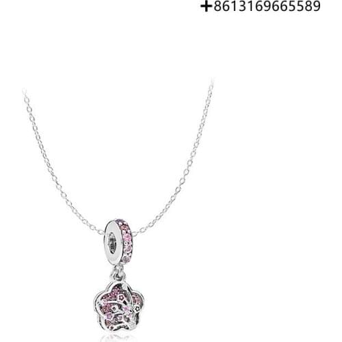 100% 925 Pure Silver Original Engraving 1:1 Flower Press Full Branch Clavicle Necklace Manufacturers Direct Batch Free Package