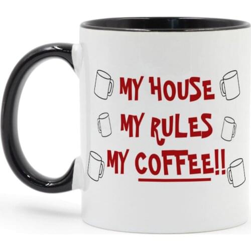 2020 My House My Rules My Coffee Mug 350ml Ceramic Cup Milk Tea Cup Mug Gift Mug dropshipping