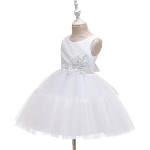 2021 2-12 Year Fashion Flower Princess Arty Dress For Kids Wedding Uropean Clothes HildrenS Party Summer Beach Ball Dress Dress