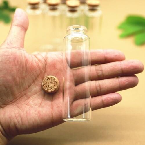 24 Pieces 30*100mm 50ml Corks Glass Bottle Stopper Spicy Storage Bottle Container Glass Jars Vial Bottle DIY Practical Craft