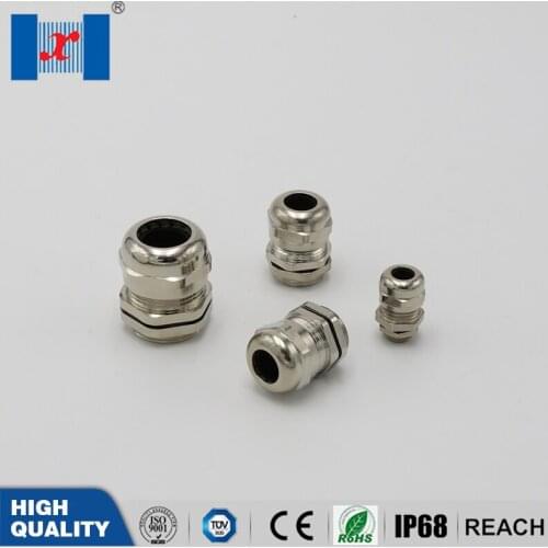 4 pcs PG9 3-6.5mm Waterproof Metal Cable Gland PG Thread IP68 Electrical Joint Nickel Plated Brass