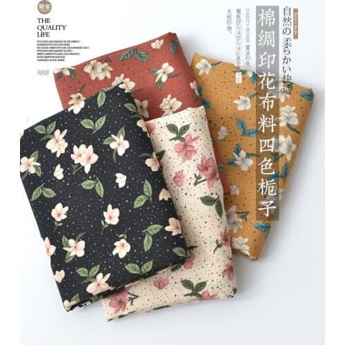 50cm*140cm/Piece, Four-Color Gardenia, Light Cotton Fabric In Summer, Dress, Shirt, Curtain, Puppet Cloth, DIY Handmade Material