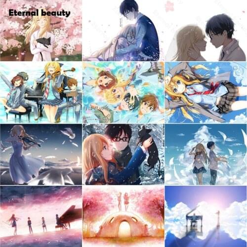 Diamond Painting Anime Full Square Round Drill Diamond Embroidery Girl and Boy In School Uniform Diamond Mosaic Art Paintings