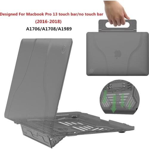 Laptop Case For Macbook Pro 13 A1706 A1708 A1989 Bottom Heat dissipation Notebook Cover For Macbook Pro 13 inch (No ) Touch Bar