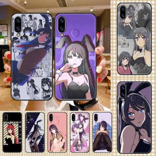 Anime Sakurajima Mai Phone case For Huawei Honor 6 7 8 9 10 10i 20 A C X Lite Pro Play black luxury coque tpu cover art Etui