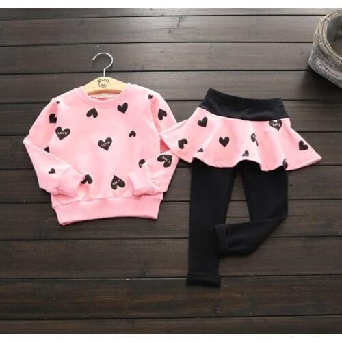 Dulce Amor Girls Clothes Spring Cotton Toddler Clothes Set Sport Suit Children Clothing Sets Long Sleeve Kids Outfits Suit