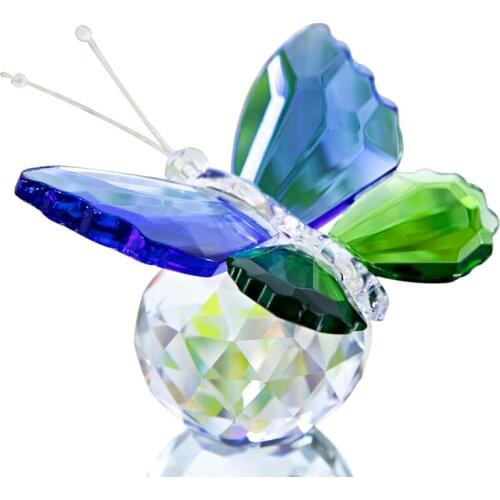 H&D Handmade Crystal Butterfly Tabletop Ornament Souvenir Collectible Gift for Birthday Mothers Day Valentines Day Home Decor