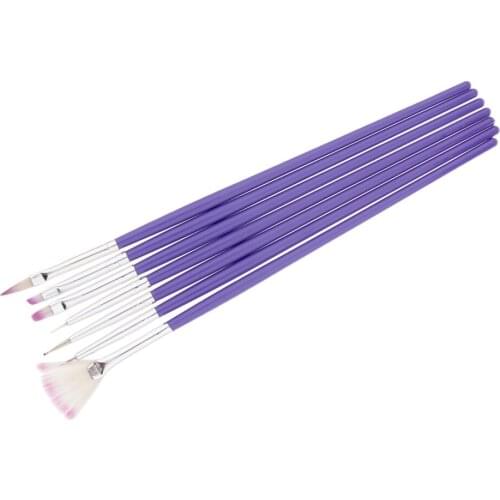 7PCS Nail Art Polish Painting Drawing Liner Brush Tips Tool Set UV Gel Brush