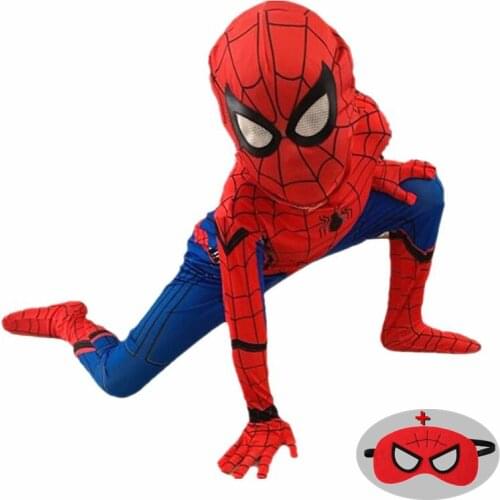 Cosplay Amazing Spider-boy Halloween Costume Peter Parker Zentai Suit Superhero Bodysuit for Kids Party Tights