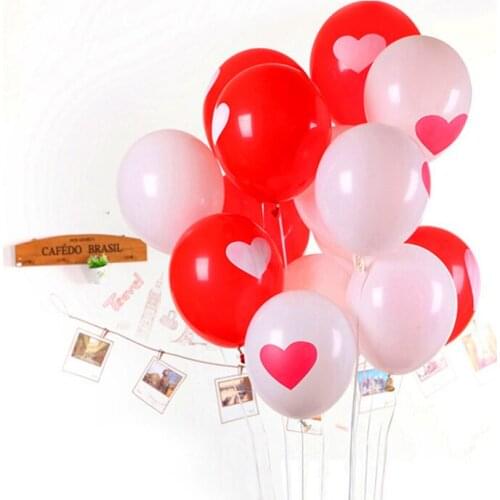 Send random 10pcs/Lot 12inch 3.2g/Pc Latex Helium Ball Ballon Wedding Party Birthday Heart Pattern Mixed Color Balloon Q99