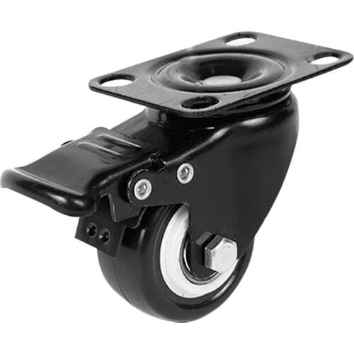 Furniture Crib Casters Cabinet Clamp with Brake Wheels Soft Rubber Swivel Caster Furniture Hardware Fittings Pack