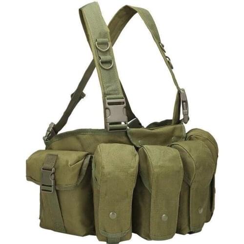 Multifunctional Outdoor Hunting Vest Military Tactical Vest Chest Rig Molle Portable Tactical Belly Pouches Airsoft Vest Gear
