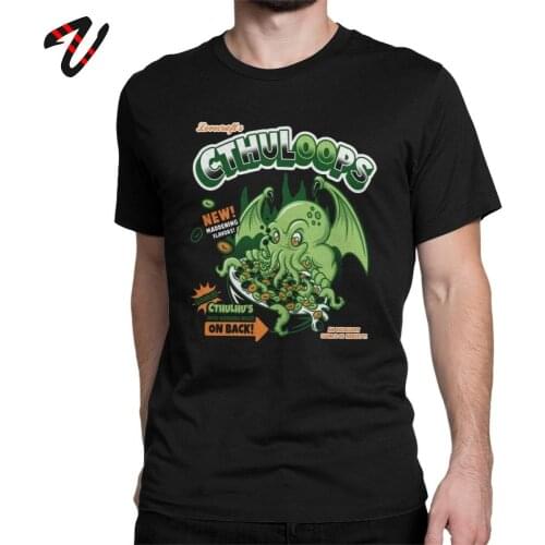 Men T Shirt Cthuloops All New Flavors Streetwear Lovecraft Cthulhu Mythos Cotton Tops Short Sleeve Tee Shirt New Arrival T-Shirt